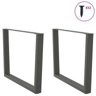 Крака за трапезна маса, V-образни, 2 бр., антрацит, 100x(72-73,3) см, стомана