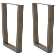 Крака за трапезна маса, V-образни, 2 бр., естествена стомана, 70 x (72-73,3) см, стомана