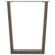 Крака за трапезна маса, V-образни, 2 бр., естествена стомана, 70 x (72-73,3) см, стомана