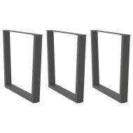 Крака за трапезна маса, V-образни, 3 бр., антрацит, 90x(72-73,3) см, стомана