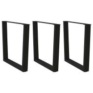 Крака за трапезна маса, V-образни, 3 бр., черни, 80 x (72-73,3) см, стомана