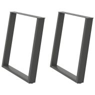 Крака за трапезна маса, U-образни, 2 бр., антрацит, 70x(72-73) см, стомана