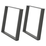 Крака за трапезна маса, U-образни, 2 бр., антрацит, 100x(72-73) см, стомана