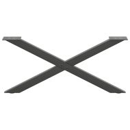 Крака за масичка за кафе, X-образни, 2 бр., антрацит, 70x(30-31) см, стомана