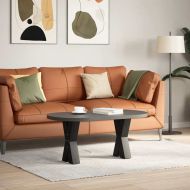 Крака за масичка за кафе, X-образни, 2 бр., черни, 28 x (42-43) см, стомана