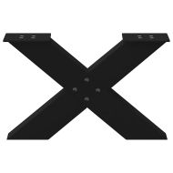 Крака за масичка за кафе, X-образни, 2 бр., черни, 50 x (30-31) см, стомана