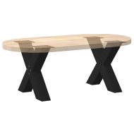 Крака за масичка за кафе, X-образни, 2 бр., черни, 60 x (42-43) см, стомана