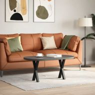 Крака за масичка за кафе, X-образни, 2 бр., черни, 38 x (42-43) см, стомана