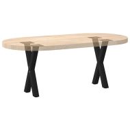 Крака за масичка за кафе, X-образни, 2 бр., черни, 38 x (42-43) см, стомана