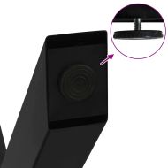 Крака за масичка за кафе, X-образни, 2 бр., черни, 70 x (30-31) см, стомана