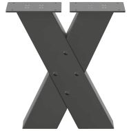 Крака за масичка за кафе, X-образни, 2 бр., антрацит, 40x(30-31) см, стомана