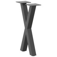 Крака за масичка за кафе, X-образни, 2 бр., антрацит, 28 x (42-43) см, стомана