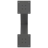 Крака за трапезна маса, X-образни, 2 бр., антрацит, 60x(72-73) см, стомана