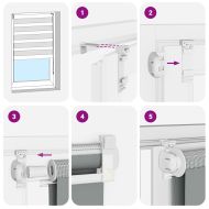 Зеброва щора 45x150 см Ширина на плата 40,9 см Полиестер