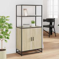 Висока дъска Сонома дъб 68x35x139 cm Обработено дърво и метал