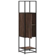 Висока дъска Кафяв дъб 35,5x35x139 cm Обработено дърво и метал