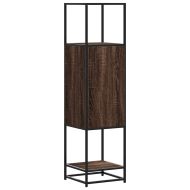 Висока дъска Кафяв дъб 35,5x35x139 cm Обработено дърво и метал
