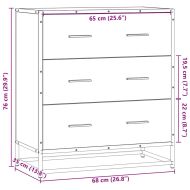 Шкаф Grey Sonoma 68x35x76 cm Изработена дървесина и метал