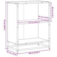 Шкаф за книги Черен 60x35x76 cm Инженерна дървесина