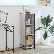 Библиотека, сив сонома, 33,5x33x107,5 см, инженерно дърво