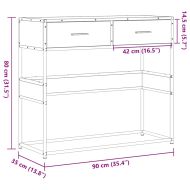 Конзолна маса, опушен дъб, 90x35x80 см, инженерно дърво