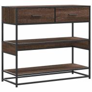 Конзолна маса, кафяв дъб, 90x35x80 см, инженерно дърво