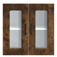 Кухненски стенен шкаф със стъклена врата "Kalmar" опушен дъб, инженерна дървесина