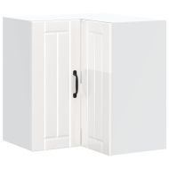 Кухненски стенен ъглов шкаф Lucca, бял гланц, инженерно дърво