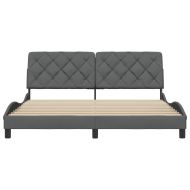 Рамка за легло без матрак, тъмносива, 180x200 см, плат