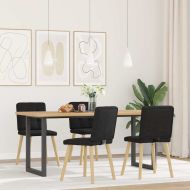 Трапезни столове, 4 бр, черни, текстил