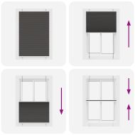 Плисирана щора черна 100x100 cm Ширина на плата 99,4 cm