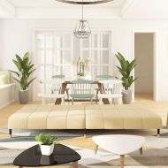 2-местно разтегателно канапе, кремаво, кадифе