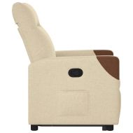 Изправящ реклайнер стол, кремав, текстил