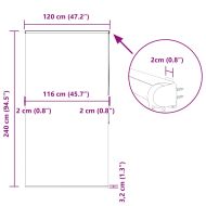 Ролетна щора за душ с касета 120x240 см Ширина на плата 116 см