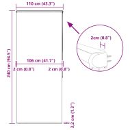 Ролетна щора за душ с касета 110x240 см Ширина на плата 106 см