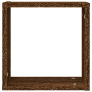 Стенни рафтове за кубчета 4 бр. кафяв дъб 30x15x30 cm