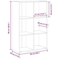 Шкаф за книги/бюфет занаятчийски дъб 66x30x98см инженерно дърво