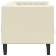 Диван Chesterfield с 3 седящи места, кремав, kunstnahast