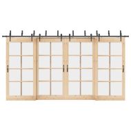 Комплект механизъм за плъзгаща врата, 427 см, стомана, черен