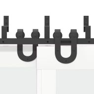 Комплект механизъм за плъзгаща врата, 183 см, стомана, черен