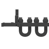 Комплект механизъм за плъзгаща врата, 183 см, стомана, черен