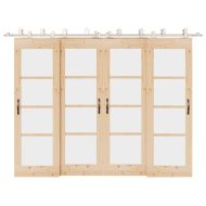 Механизъм за плъзгаща врата 366 см неръждаема стомана сребрист