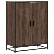 Шкаф за обувки Кафяв дъб Изработена дървесина и метал