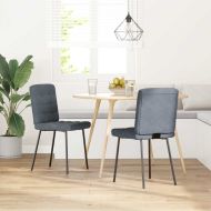 Трапезни столове, 2 бр, тъмносиви, кадифе