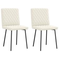 Трапезни столове, 2 бр, кремави, кадифе