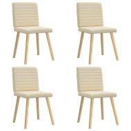 Трапезни столове, 4 бр, кремави, текстил