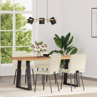 Трапезни столове, 4 бр, кремави, кадифе