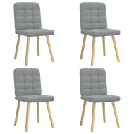 Трапезни столове, 4 бр, светлосиви, текстил
