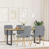Трапезни столове, 4 бр, светлосиви, текстил