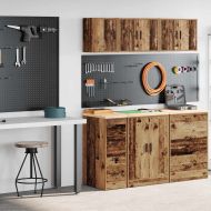 гаражни шкафове, 2 бр, старо дърво инженерно дърво